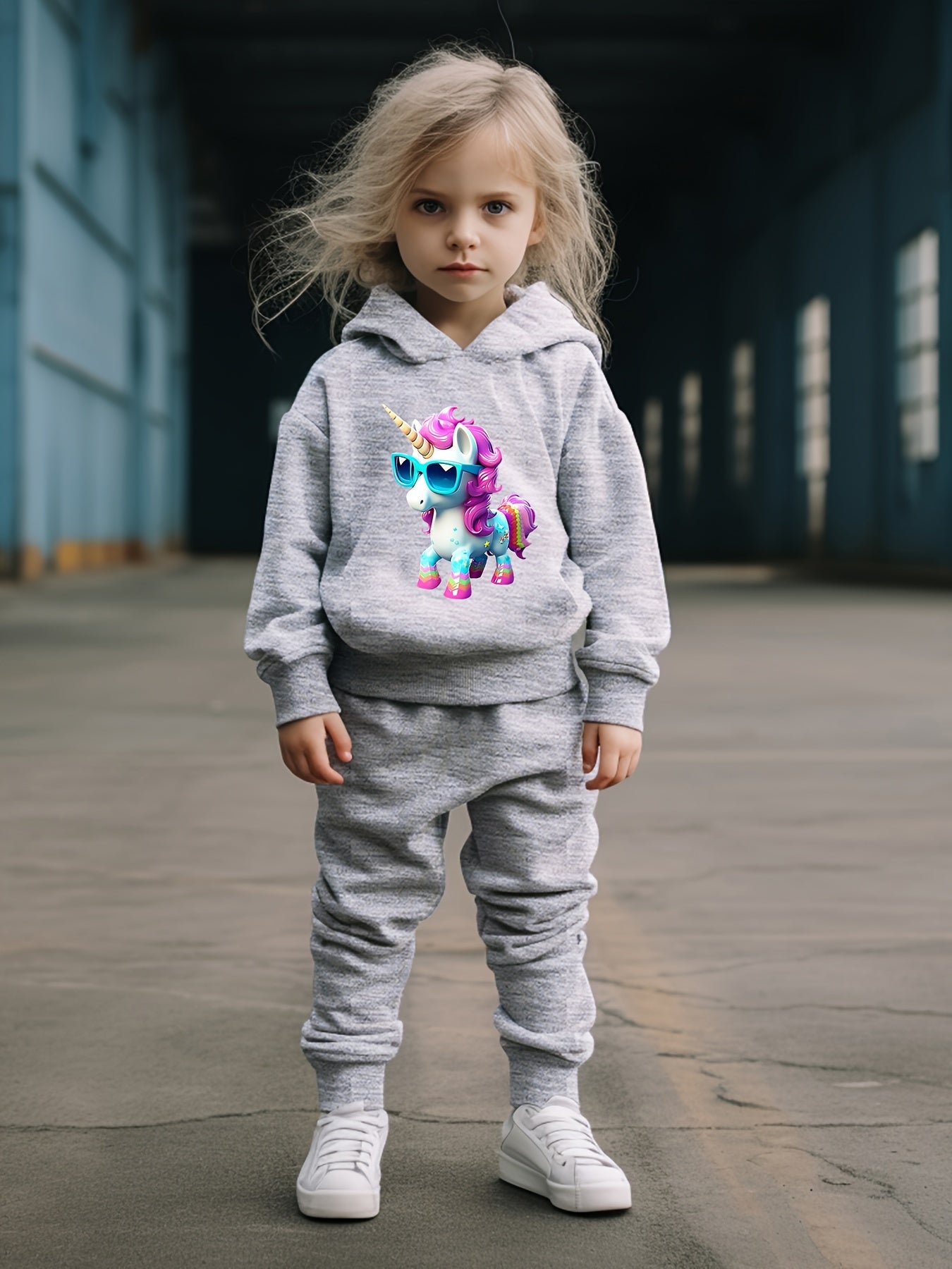 OERYUI Kids 2pcs Unicorn Print Activewear Set