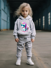 OERYUI Kids 2pcs Unicorn Print Activewear Set