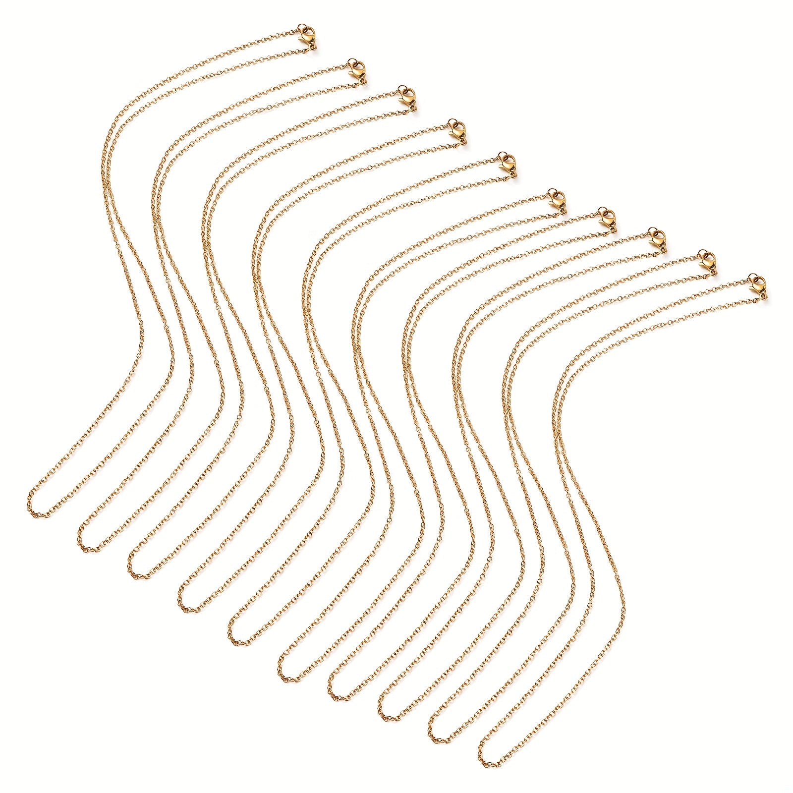 10pcs 304 Stainless Steel Chain Set DIY Necklace Jewelry Findings