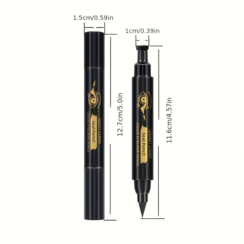 Waterproof Double Headed Eyeliner Pen for Left and Right Wings