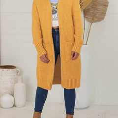 Casual Cardigan Women's Plus Solid Long Sleeve Open Front