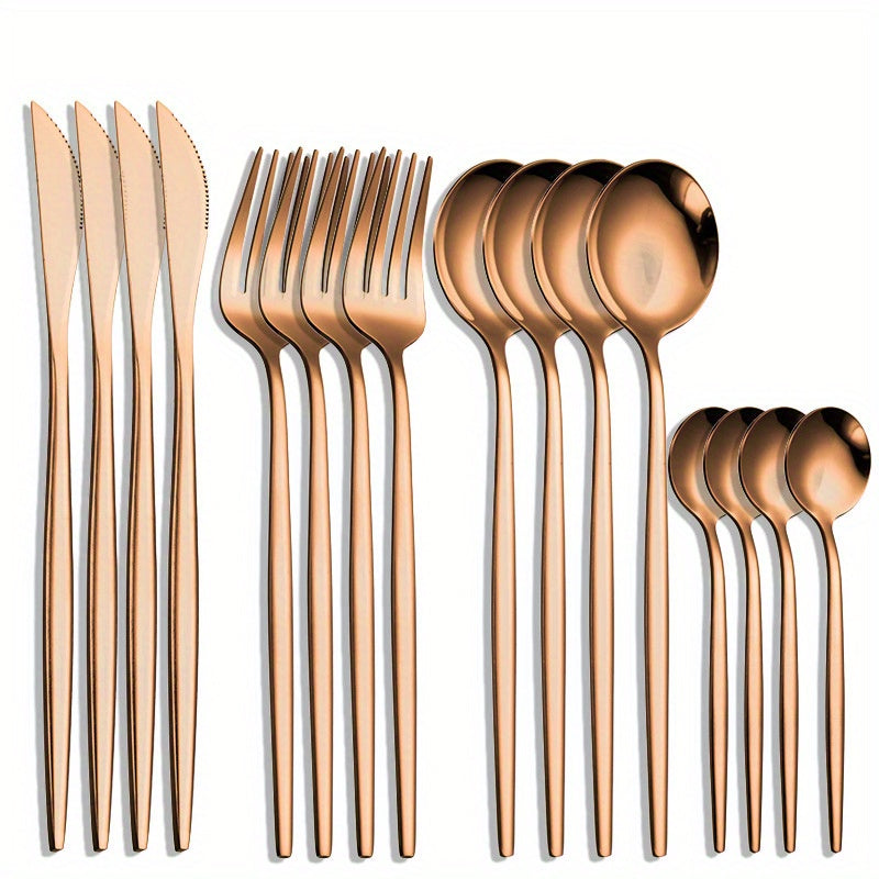 16pcs Stainless Steel Portuguese Dinnerware Set - Dining Flatware Set