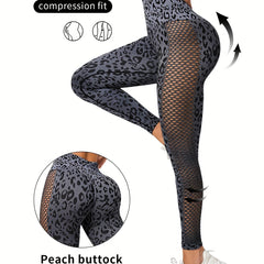 Leopard Print High Waist Stretch Gym Cycling Pants