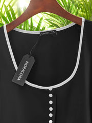 Button Front Crew Neck Tank Top Women's Summer Clothing