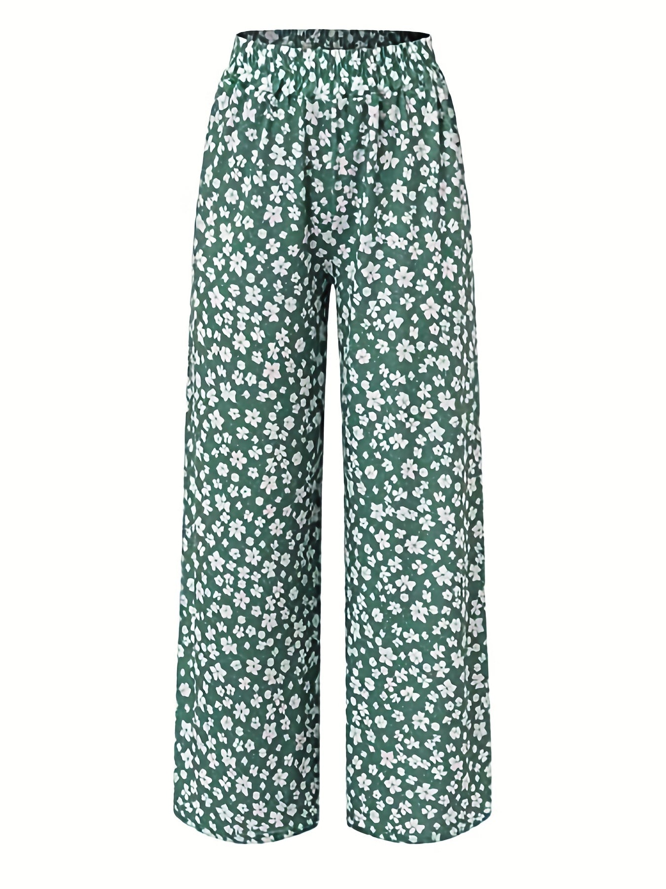 Floral Wide Leg Pants High Waist Casual Women's Clothing