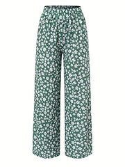 Floral Wide Leg Pants High Waist Casual Women's Clothing