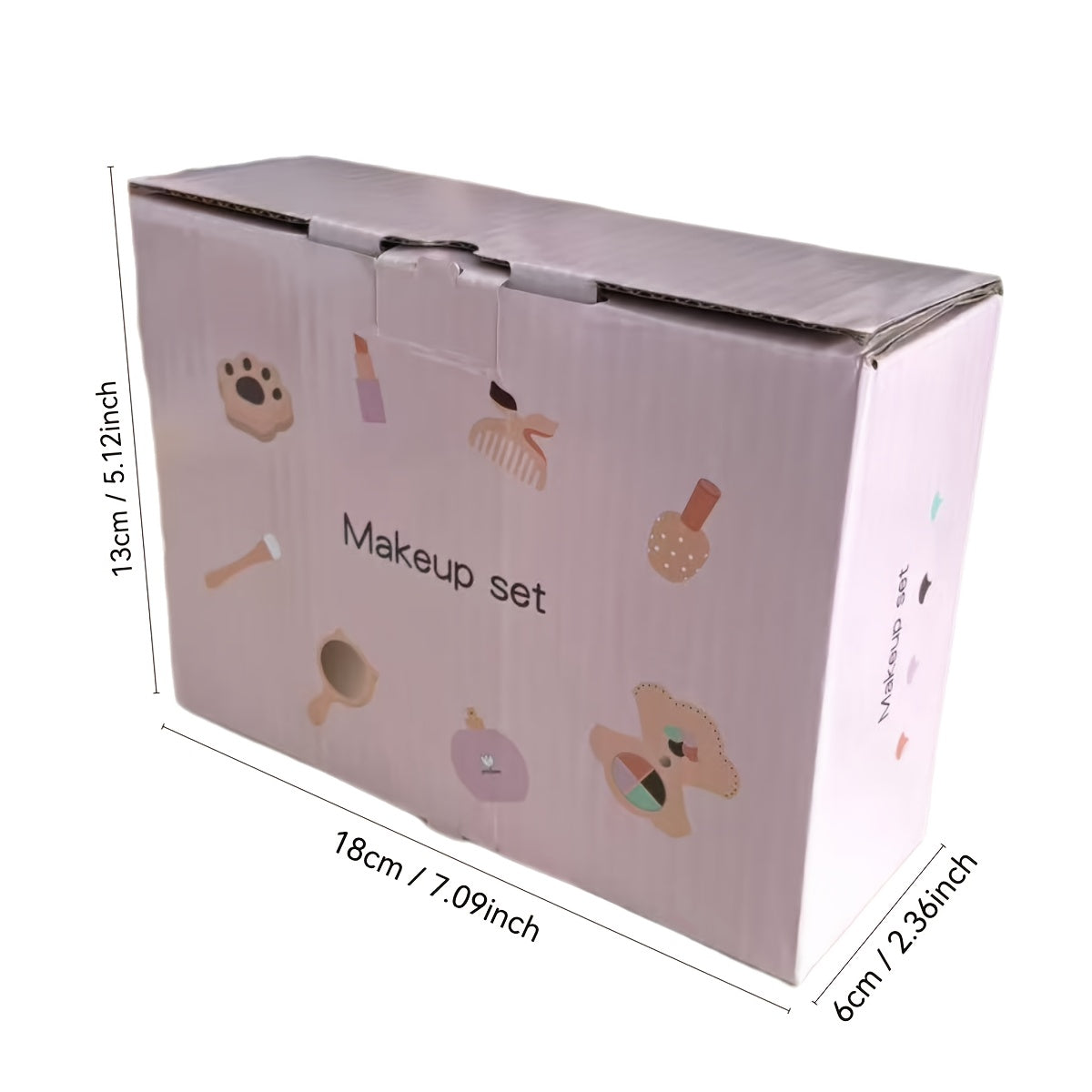 Girls' Wooden Makeup Set with Mirror Comb Lipstick Eyeshadow Powder Toy Gift