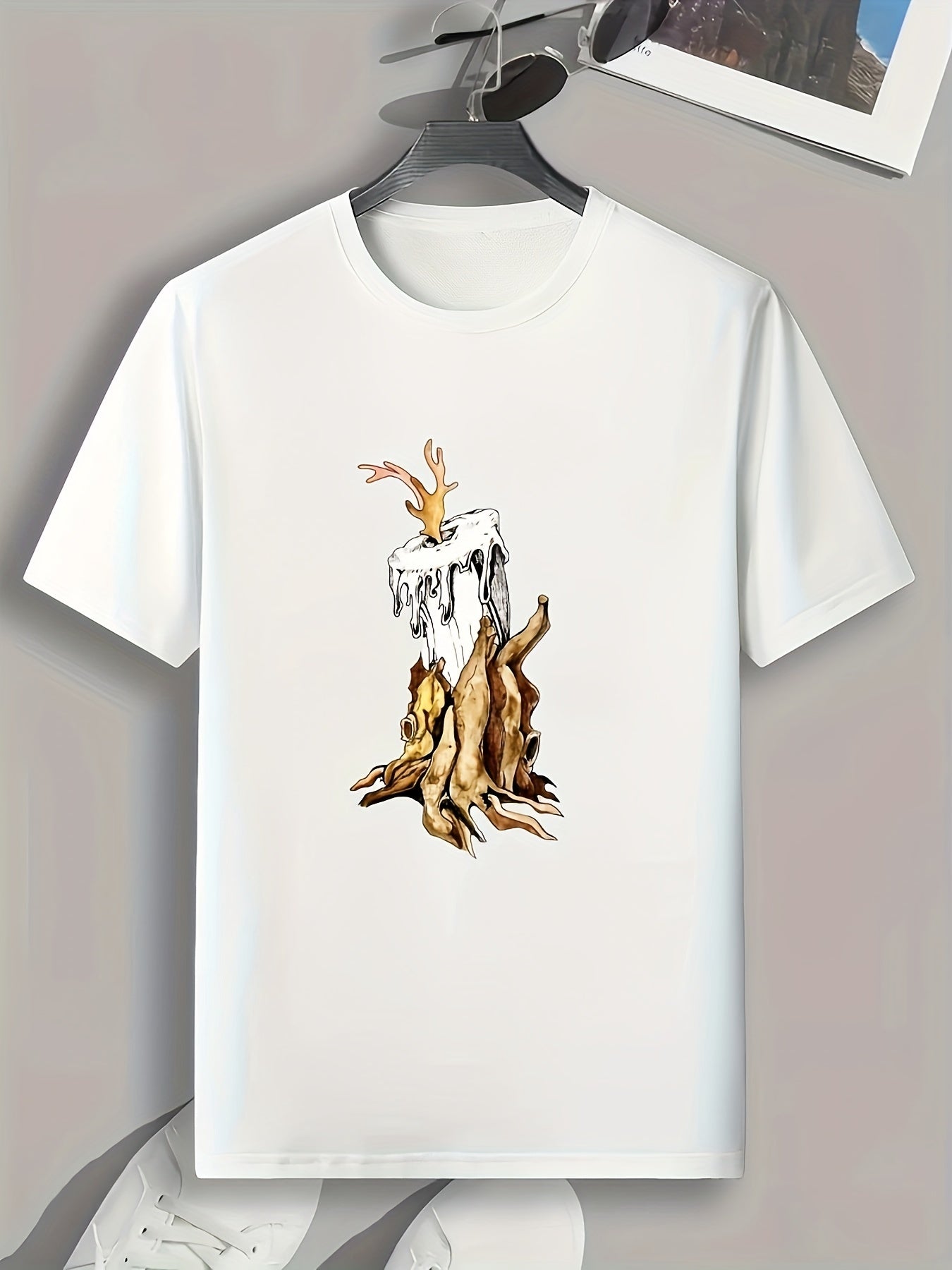 Dead Tree Print Men's Graphic T shirt Casual Comfy Tees For Summer Mens Clothing