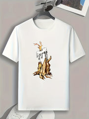 Dead Tree Print Men's Graphic T shirt Casual Comfy Tees For Summer Mens Clothing