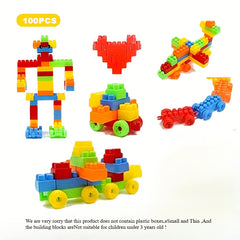 100pcs Kids Building Block Set - Educational Toy for Boys and Girls