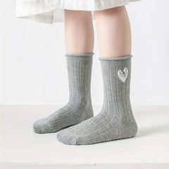 Girls Heart Striped Crew Socks Kids Summer