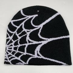 Unisex Spider Web Hip hop Jacquard Beanie Knitted Hat