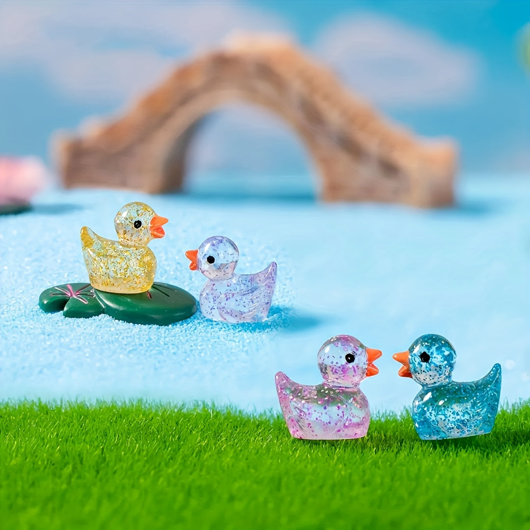 Glitter Mini Resin Yellow Duck Beads 12 Colors DIY Jewelry Crafts Ornaments