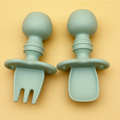 2pcs BPA-Free Panda Training Fork & Spoon Set