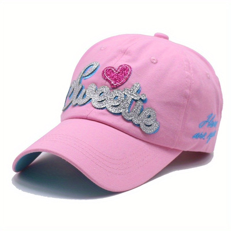 Sweetie Embroidered Bling Patch Baseball Cap Candy Sun Hat Y2K Dad Hats
