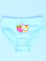 4pcs Cat Print Girls Underwear Comfortable Girls Briefs Triangle Underwear