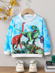 Boys 3D Print Pullover Sweatshirt Long Sleeve Crew Neck Tops