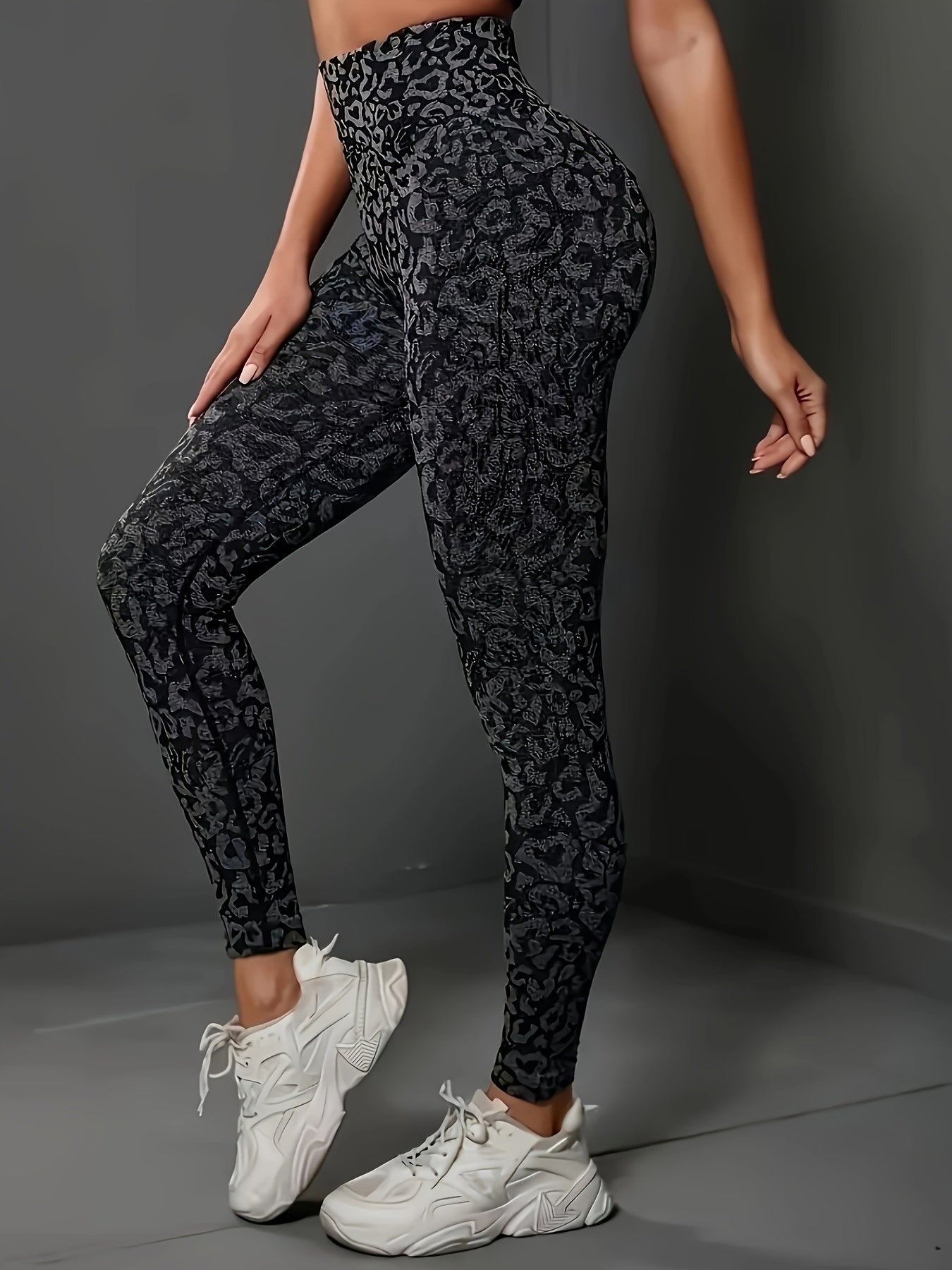 High Waisted Leopard Print Yoga Pants