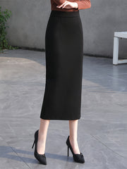 Solid Slim Maxi Pencil Skirt for Women Office Casual Wear
