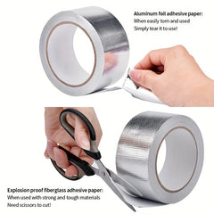 Self-Adhesive Aluminum Foil Tape 5.0m/10.0m Fireproof Waterproof Mildew-Proof