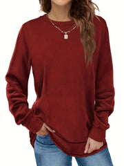 Women's Crew Neck Sweatshirt Long Sleeve Casual Sports Pullover Shirt