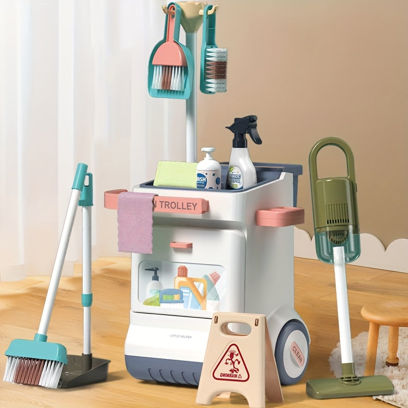 Kids' Play Kitchen Cleaning Set with 20pcs