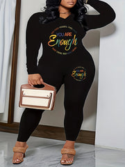 Skull Print Long Sleeve Top & Leggings Set