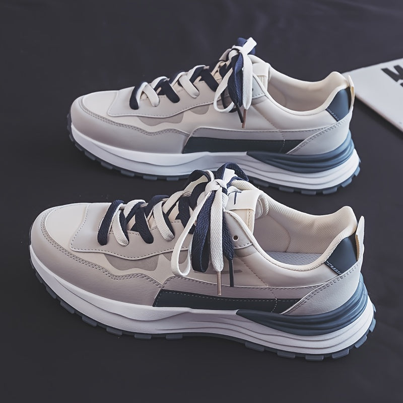 Men's Athletic Lace-Up Sneakers: Wear-Resistant & Breathable