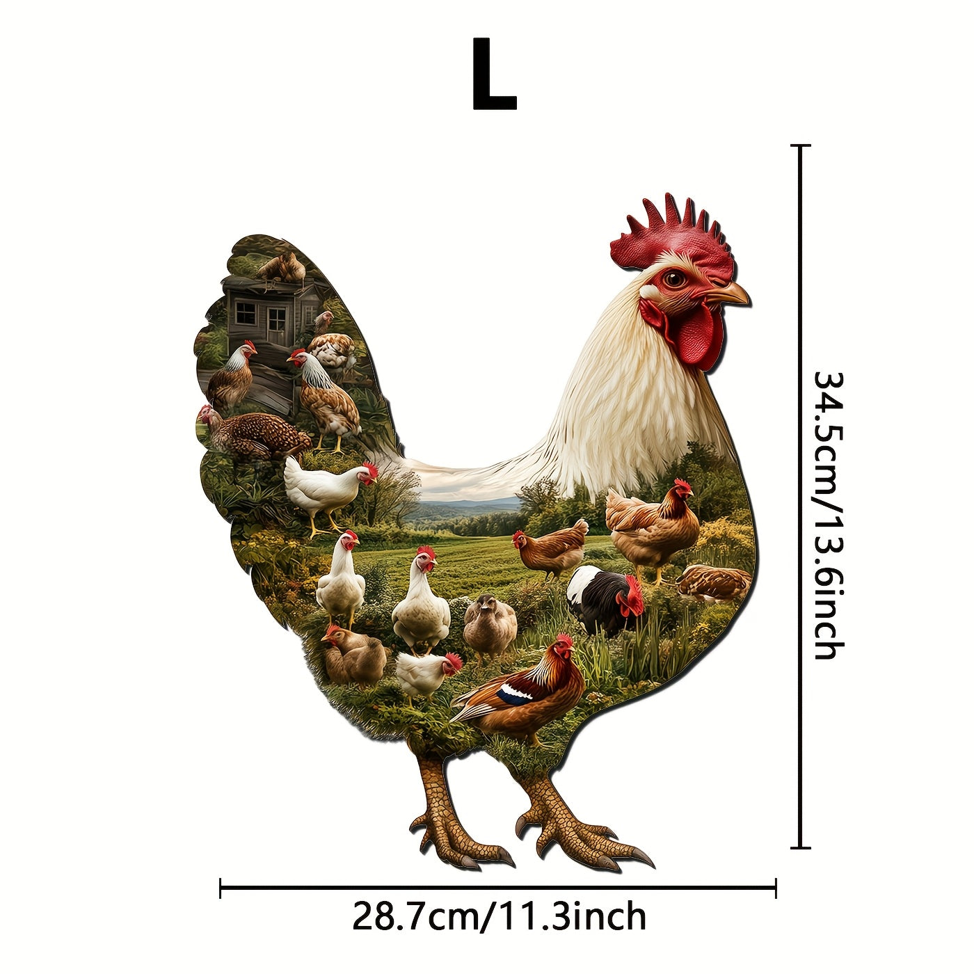 Wooden Puzzle Farm Chicken Trio Vibrant Mixed Colors Brain Stimulation Focus