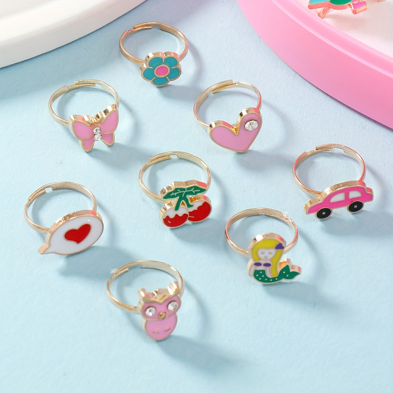 36pcs Christmas Children's Ring Set Cartoon Snowman Elk Decor Jewelry