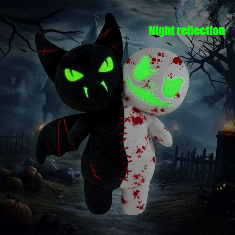 Spooky Halloween Double Headed Bat Plush Toy