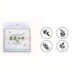 4pcs Wooden Rubber Stamps Plant Flowers Leaf Butterflies Pattern Seal DIY