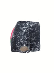 Letter Print Skinny Shorts for Women