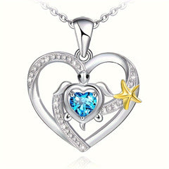 Turtle Starfish Pendant Necklace Marine Animal Necklace