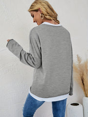 Smiling Face Heart Long Sleeve Top Women's Athleisure