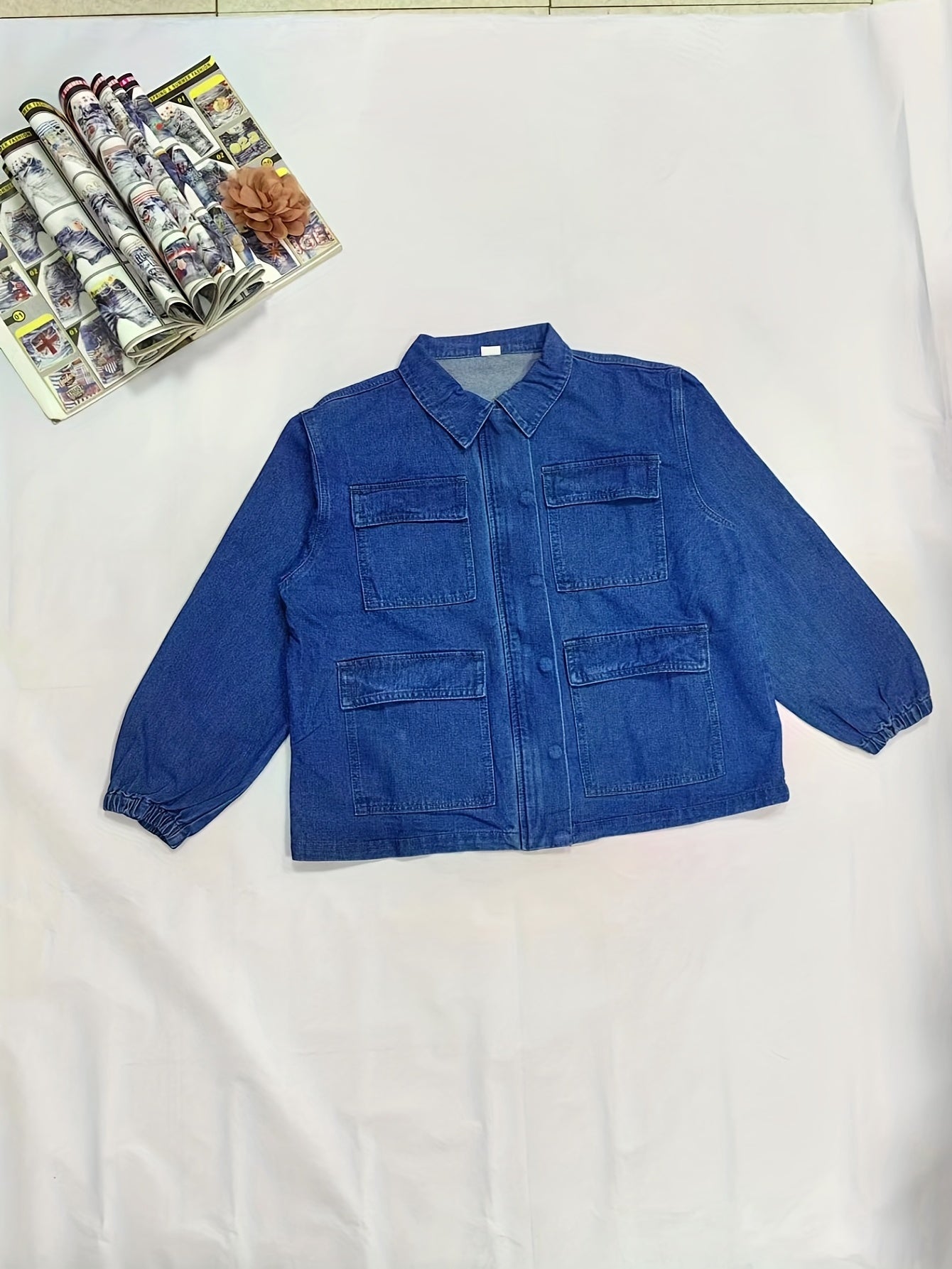 Casual Denim Top Women's Zip-Up Denim Jacket