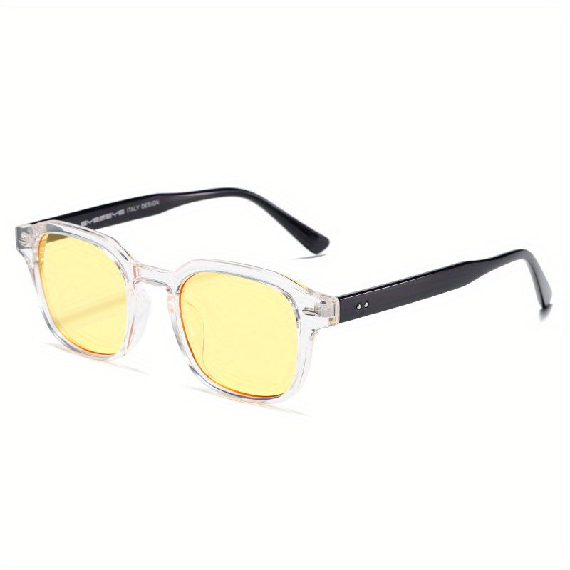 Men's Square Frame Sunglasses Rivet Decor Outdoor Glasses UV400