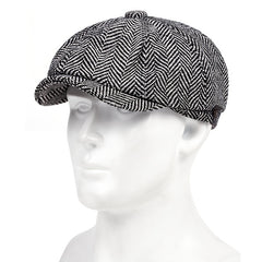 Men's Vintage Chunky Herringbone Knit Beret Hat