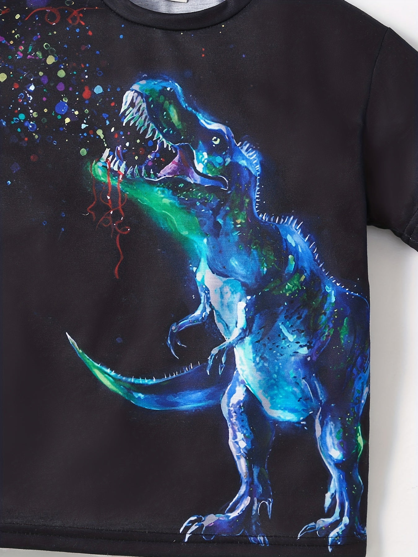 Boys Dinosaur Graphic Tee-Crew Neck & Short Sleeves