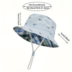 Cartoon Fisherman Hat Sun Protection Bucket Hat For Outdoor Traveling