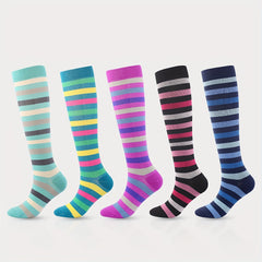 Men's Striped Compression Socks for Circulation & Comfort