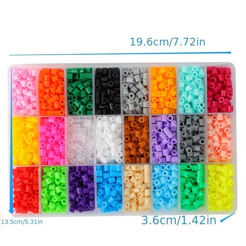 1000pcs 5mm Fuse Beads Kit 24 Colors Ironing Paper Pegboard Tweezers Art & Craft