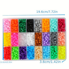 1000pcs 5mm Fuse Beads Kit 24 Colors Ironing Paper Pegboard Tweezers Art & Craft