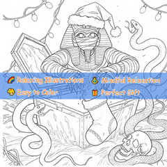 Dark Goth Christmas Adult Coloring Book Santa Claus Terrifying Scene Family Gift