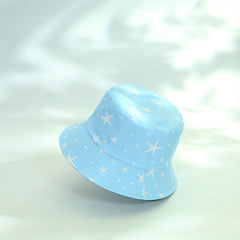 Pentagram Print Reversible Bucket Hat Solid Cartoon Basin Hat Lightweight Sunscr