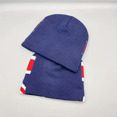 Fashionable Windproof Knit Beanie Hat With UK Flag Embroidery