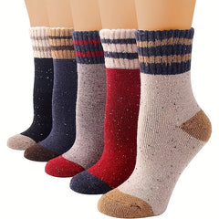 5 Pairs Winter Warm Thick Short Crew Socks for Men and Women