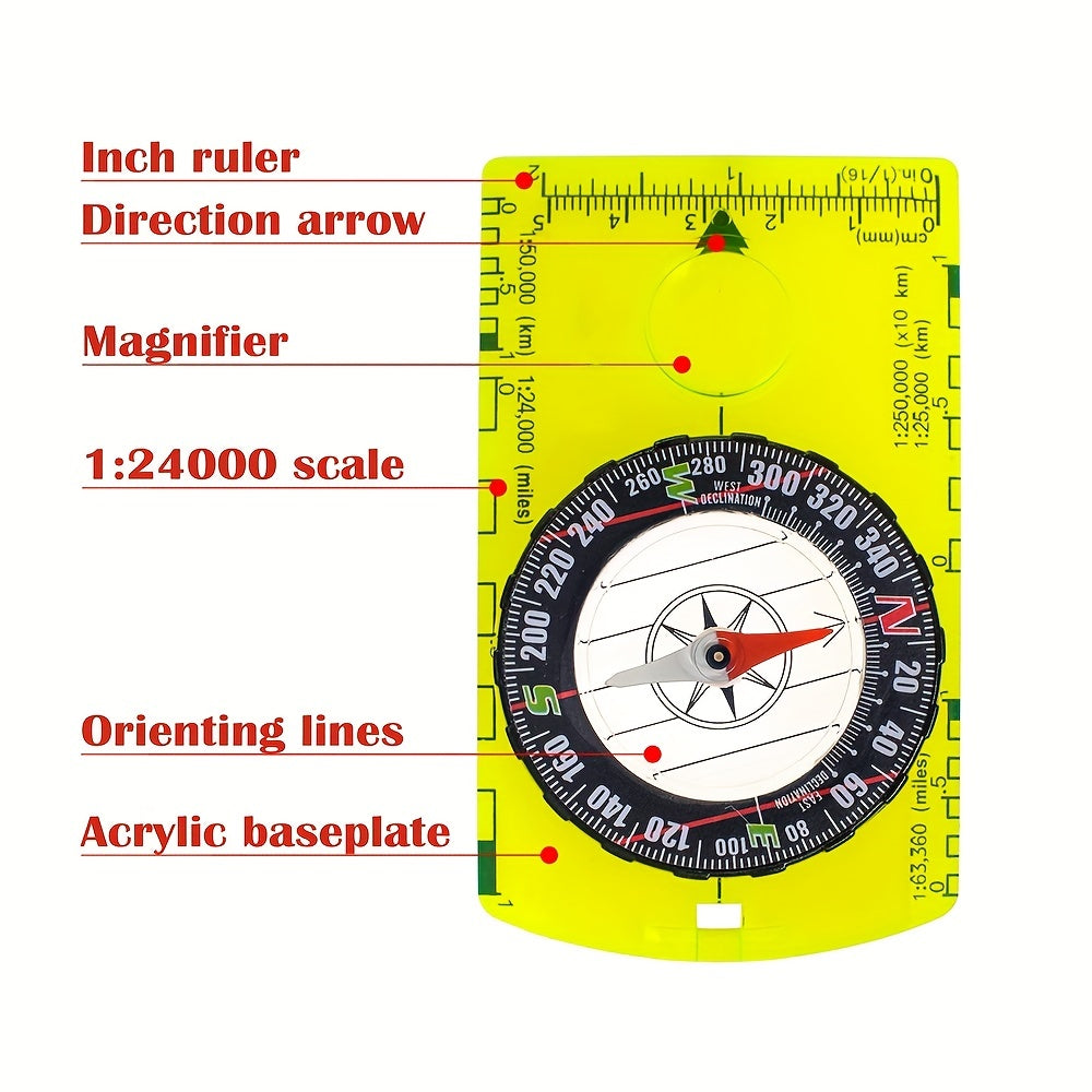 Waterproof Metal Compass for Hiking - Outdoor Camping & Map Reading
