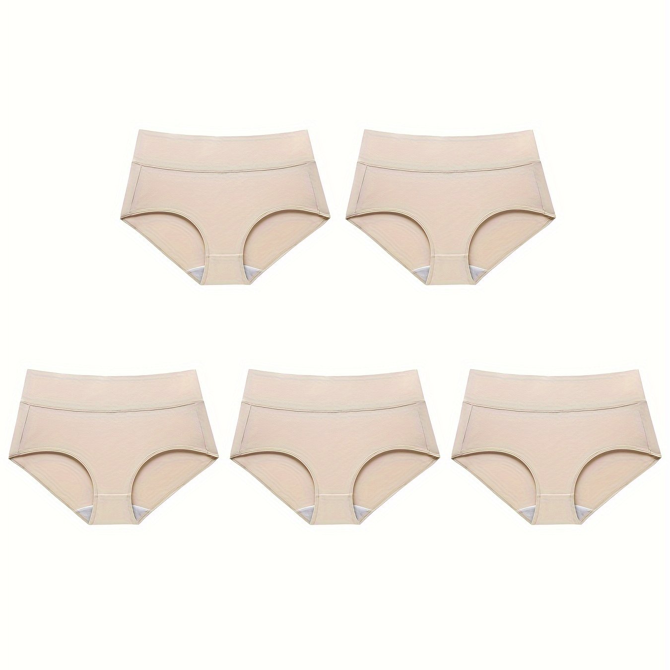 5 Pack Plus Size Seamless Anti Chafing Briefs Set