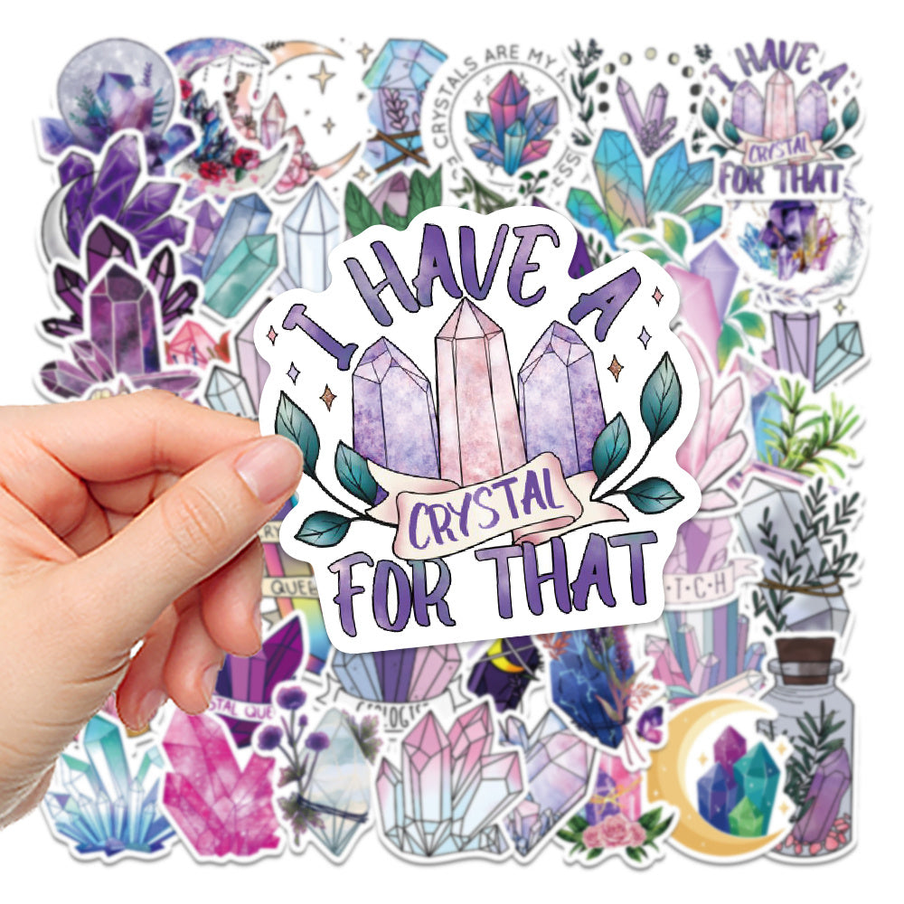 50 Sheets Crystal Plant Sticker Decals for DIY Crafts